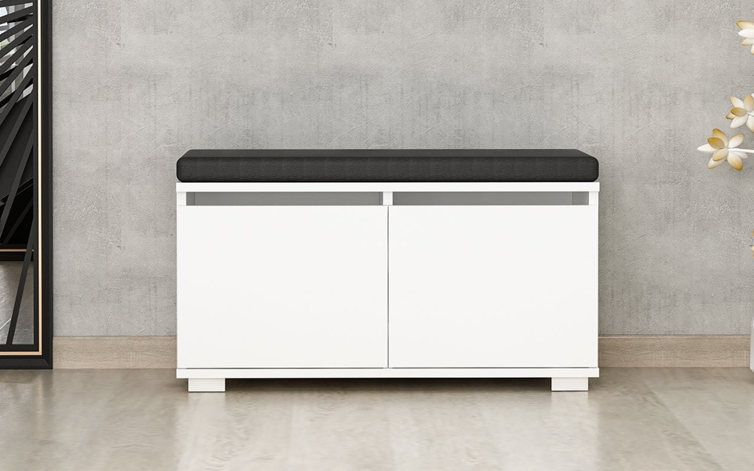 Shoe bench cabinet Dargo, white  2